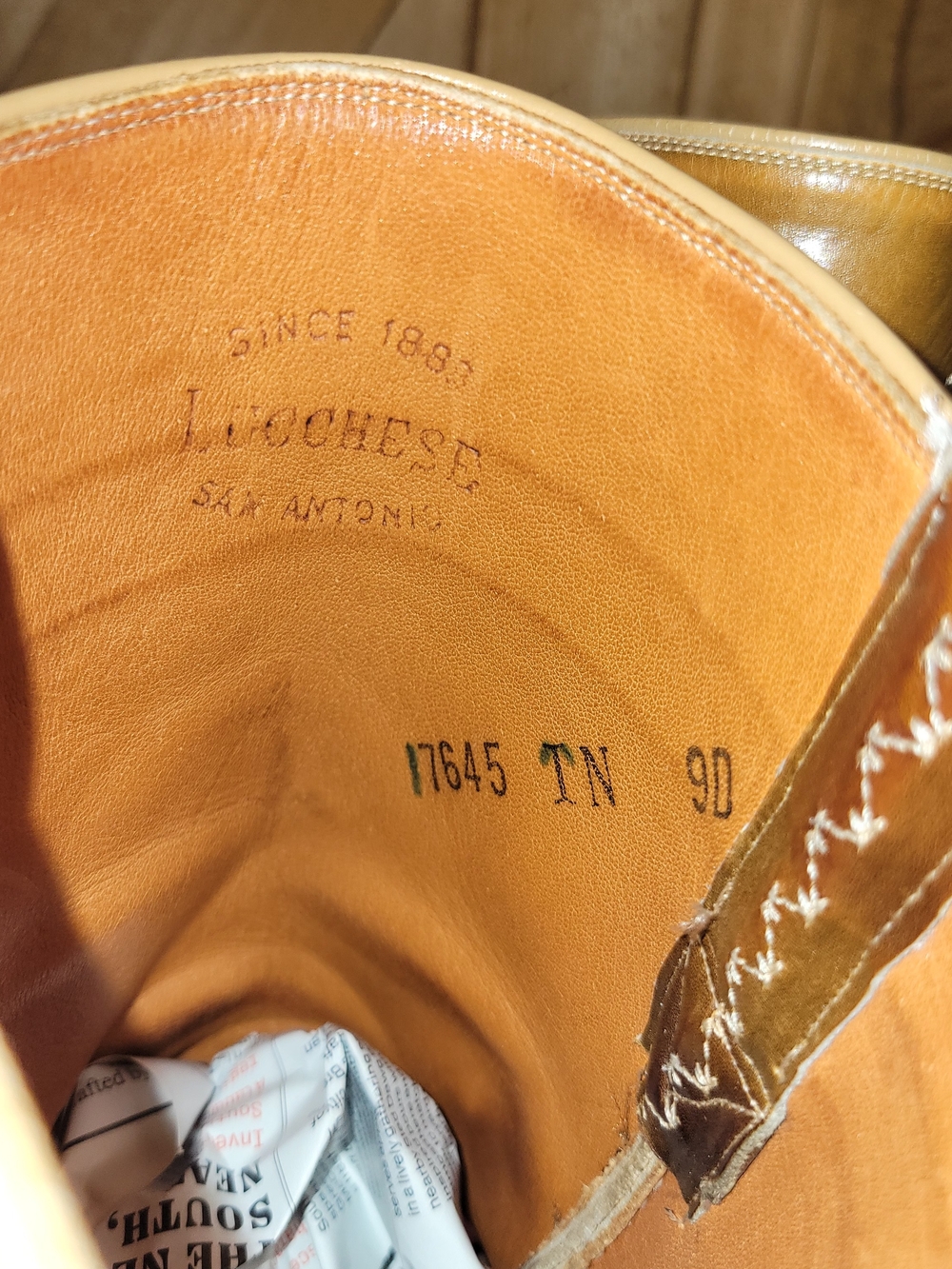 Vintage Lucchese San Antonio Leather Western Boots Mens 9D 1967 Craftsmanship - Picture 9 of 13